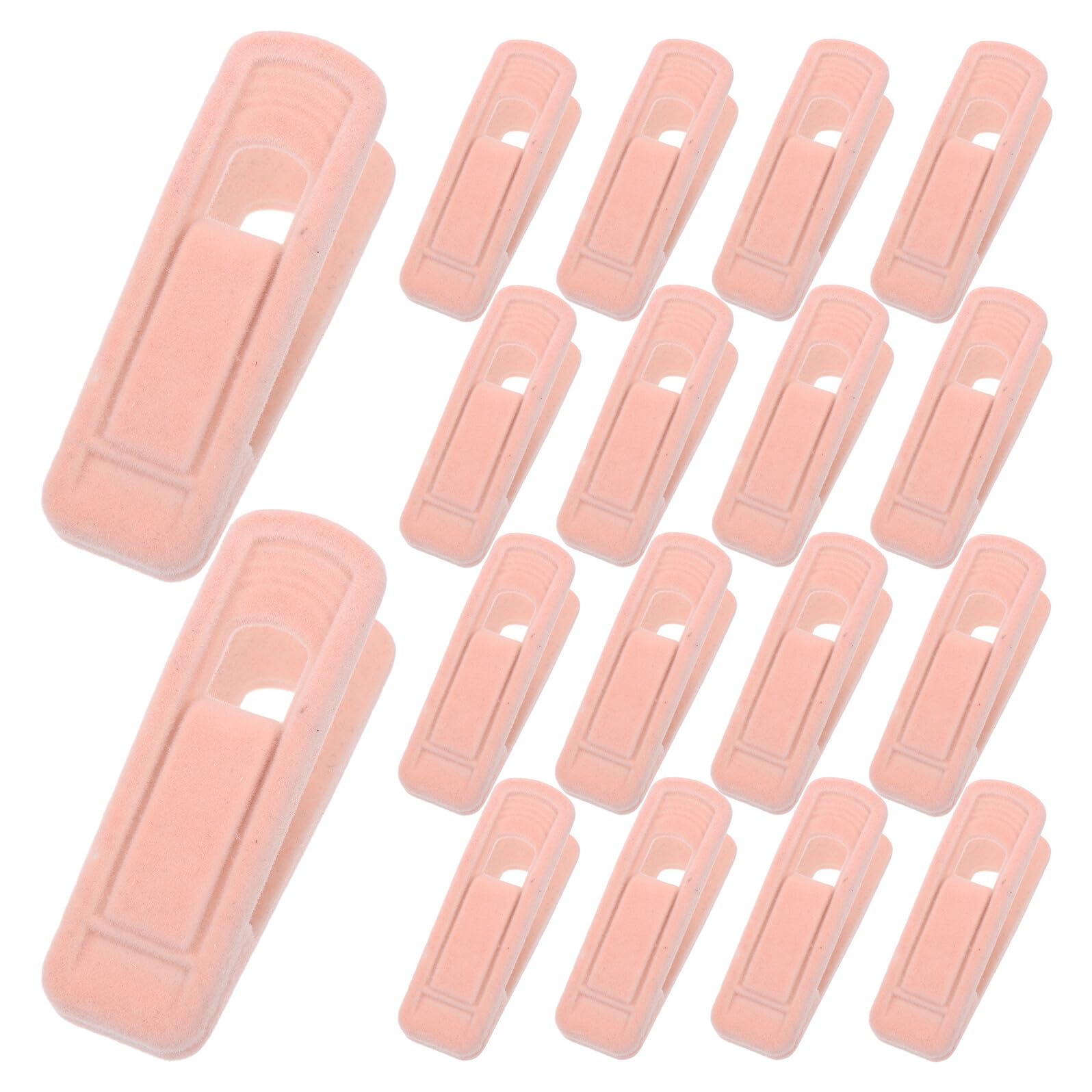 TOYANDONA Pinzas para Ropa de Plástico Revestimiento de Terciopelo Rosa, Paquete de 50 Unidades, Antideslizantes, Resistentes al Viento, Ideales para Faldas, Pantalones y Camisas