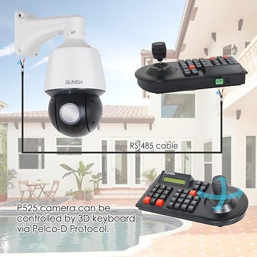 Miniatura 7 de SUNBA Cámara de seguridad IP PoE+ PTZ de 4MP para exteriores, zoom óptico 25X, seguimiento automático AI, audio bidireccional e impermeable IP67,