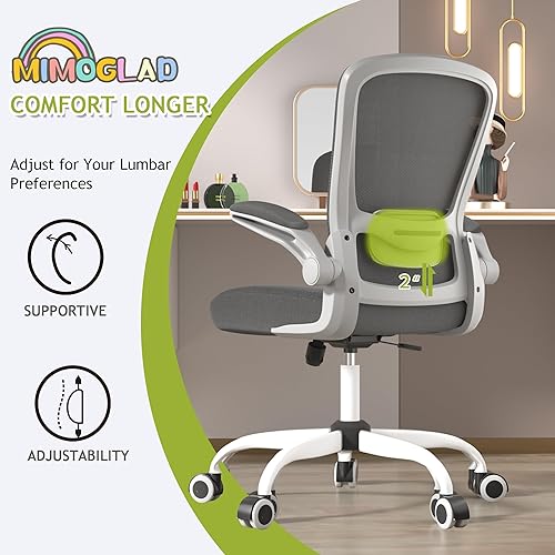 Miniatura 3 de Mimoglad Silla de oficina en casa, silla de escritorio con respaldo alto, silla ergonómica de malla para computadora con soporte lumbar ajustable y