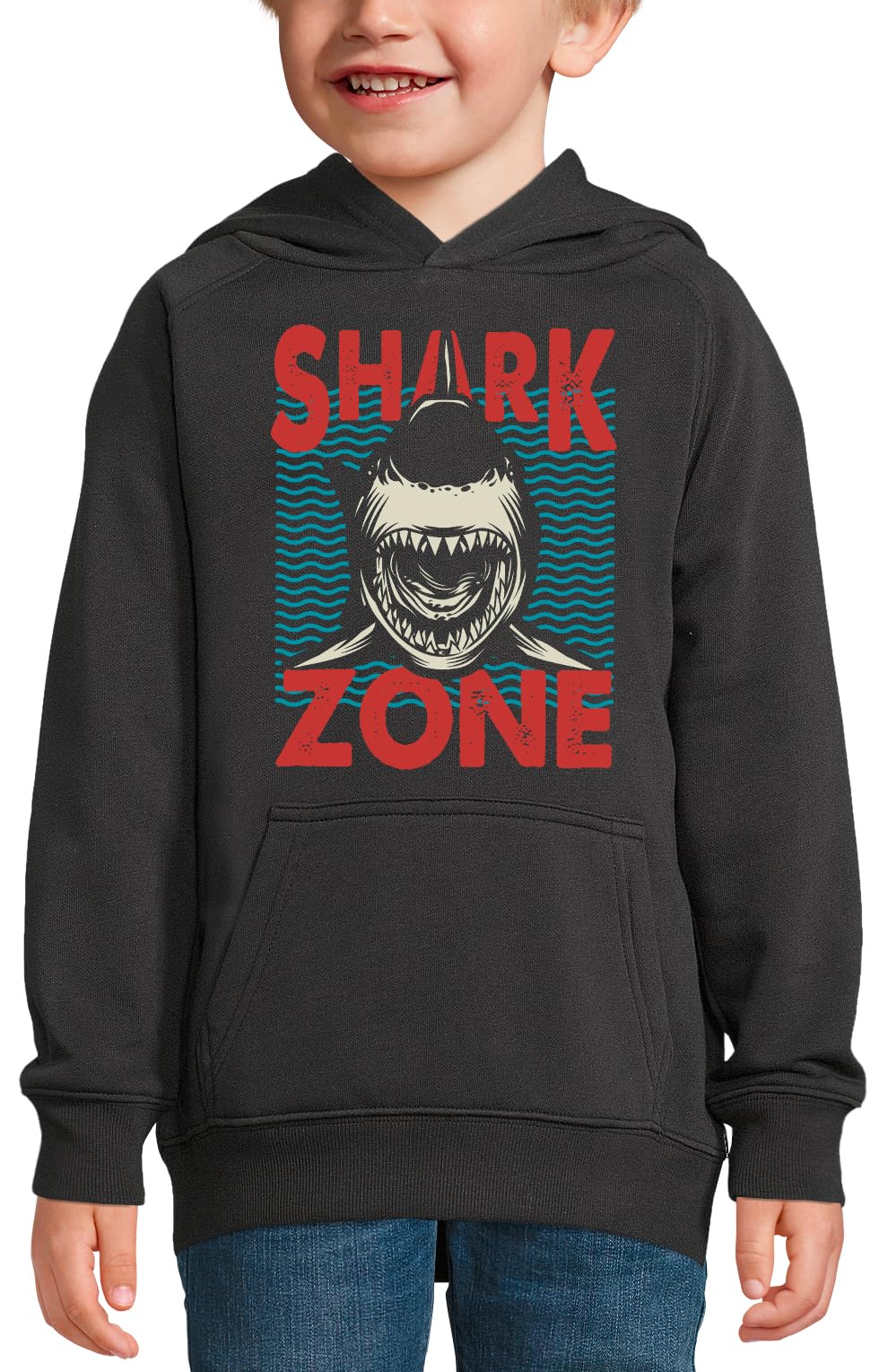 Sweat à capuche requin pour enfant Shark Zone en coton confortable
