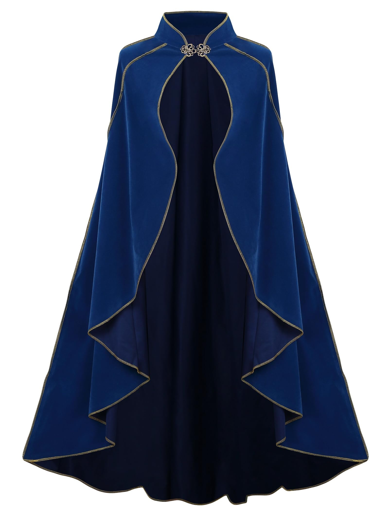 Colorful House Women Medieval Velvet Cape Cloak Stand Collar for Halloween