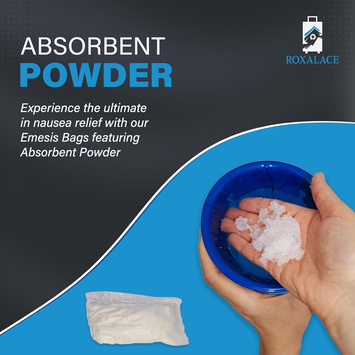 20 Pack Leak-Proof Emesis Bags with Absorbent Gel Powder - 1200ml Medical Grade Vomit Bags for Car, Travel & Morning Sickness - Disposable & Odorless - Image 7