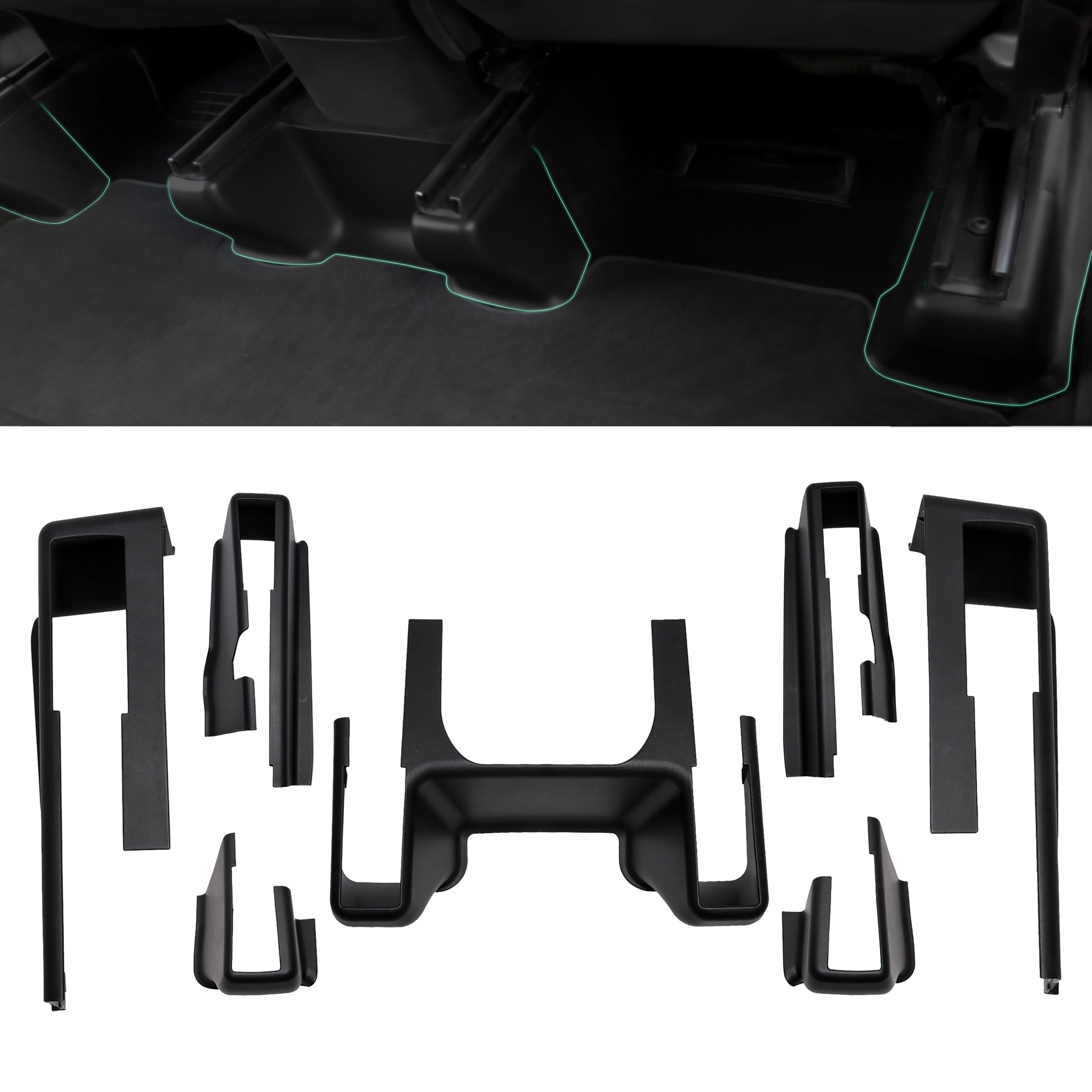 AA Ignition Juego De 7 Fundas Para Rieles De Asiento Compatibles Con Tesla Model Y 2021, 2022 Y 2023, Kit De Protector De Asiento Delantero, Lateral Y Trasero De Esquina