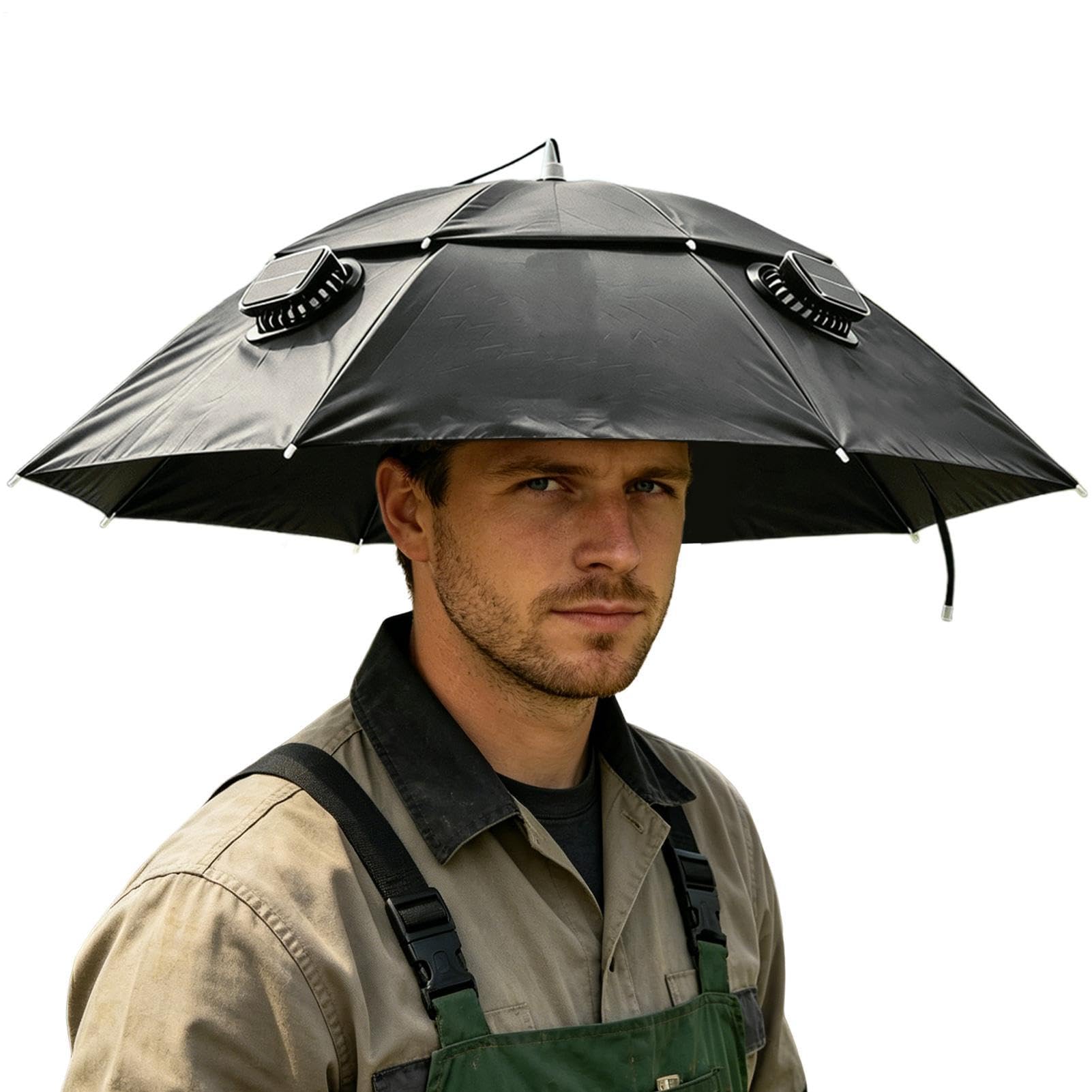 Sombrero con Ventilador Impermeable, Cortavientos, ala Ancha y Refrescante | Gorro de Pesca con Ventiladores Verano Playa Pesca Senderismo Camping Ciclismo Jardinería Trabajo Viaje Carretera