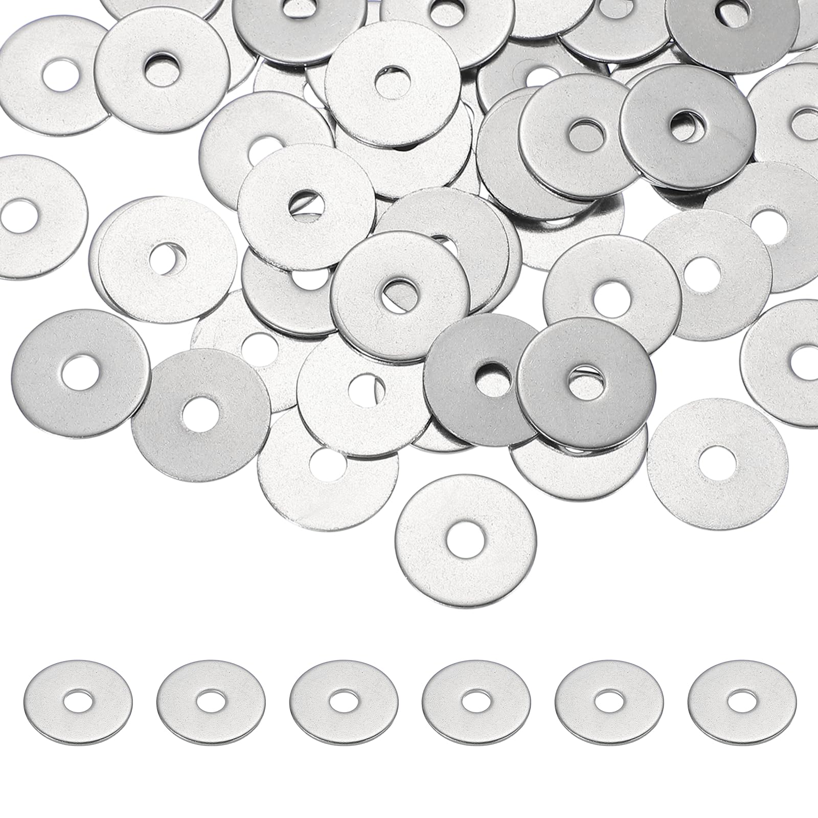 PATIKIL M4 x 18mm Metal Screw Washers Set, 66Pcs 304 Stainless Steel Flat Washers for Screws Bolts Factories Home Outdoor Projects