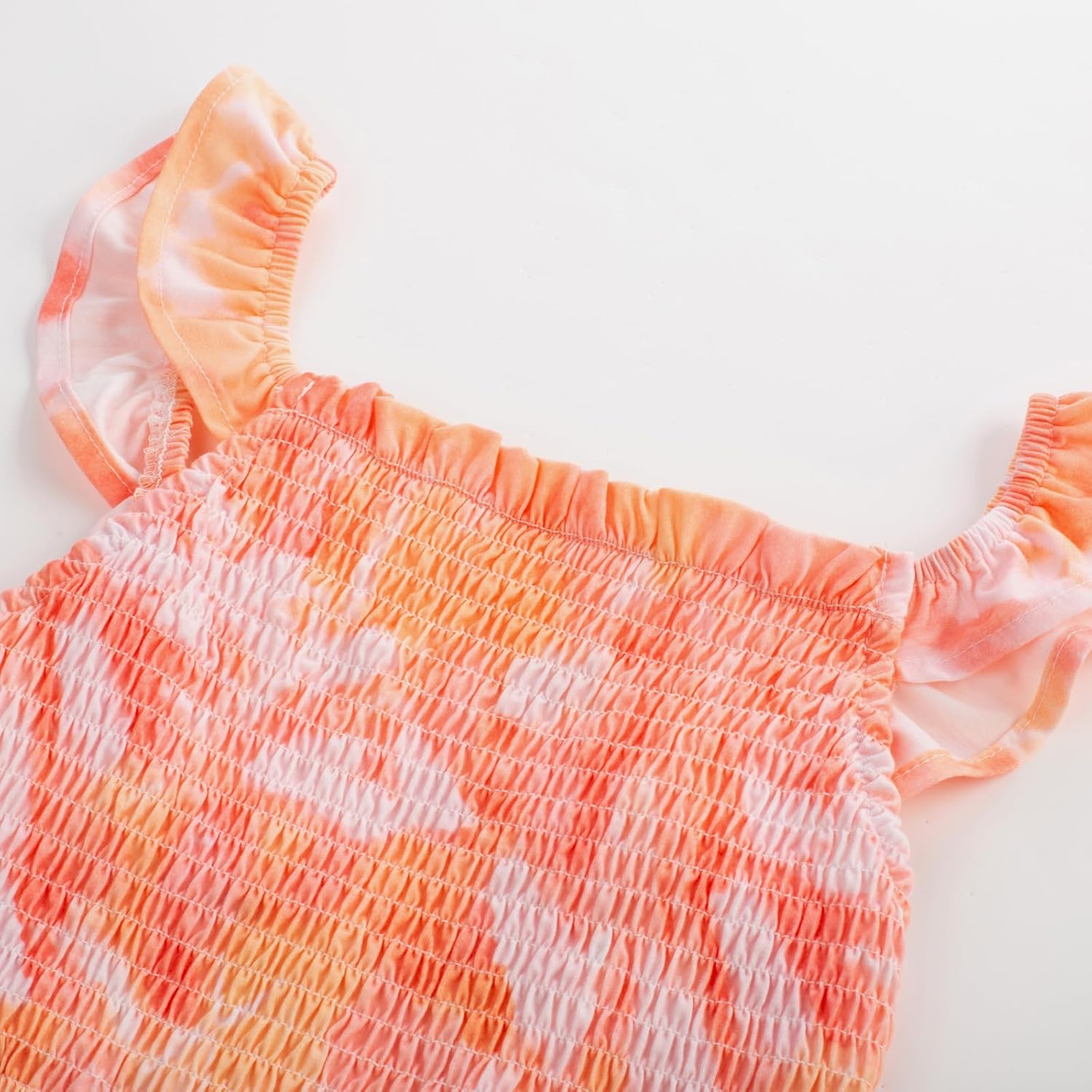 GRACE KARIN Girls Hawaiian Floral Smocked Dresses, Girl Flutter Sleeve Spring Summer Dress, Kids Easter Maxi Long Dresses - Image 7