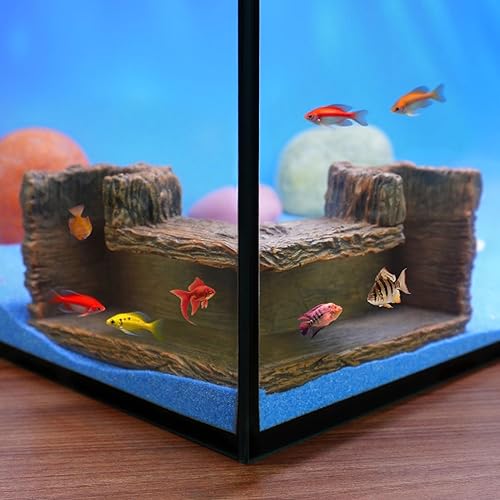 90° Corner Fish Cave Viewing Tunnels | Realistic Driftwood Stump