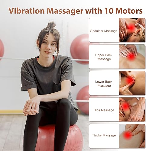 Miniatura 3 de Almohadilla para silla de masaje de espalda, soporte lumbar 3D, masajeador eléctrico de espalda para aliviar el dolor de espalda, cojín de asiento