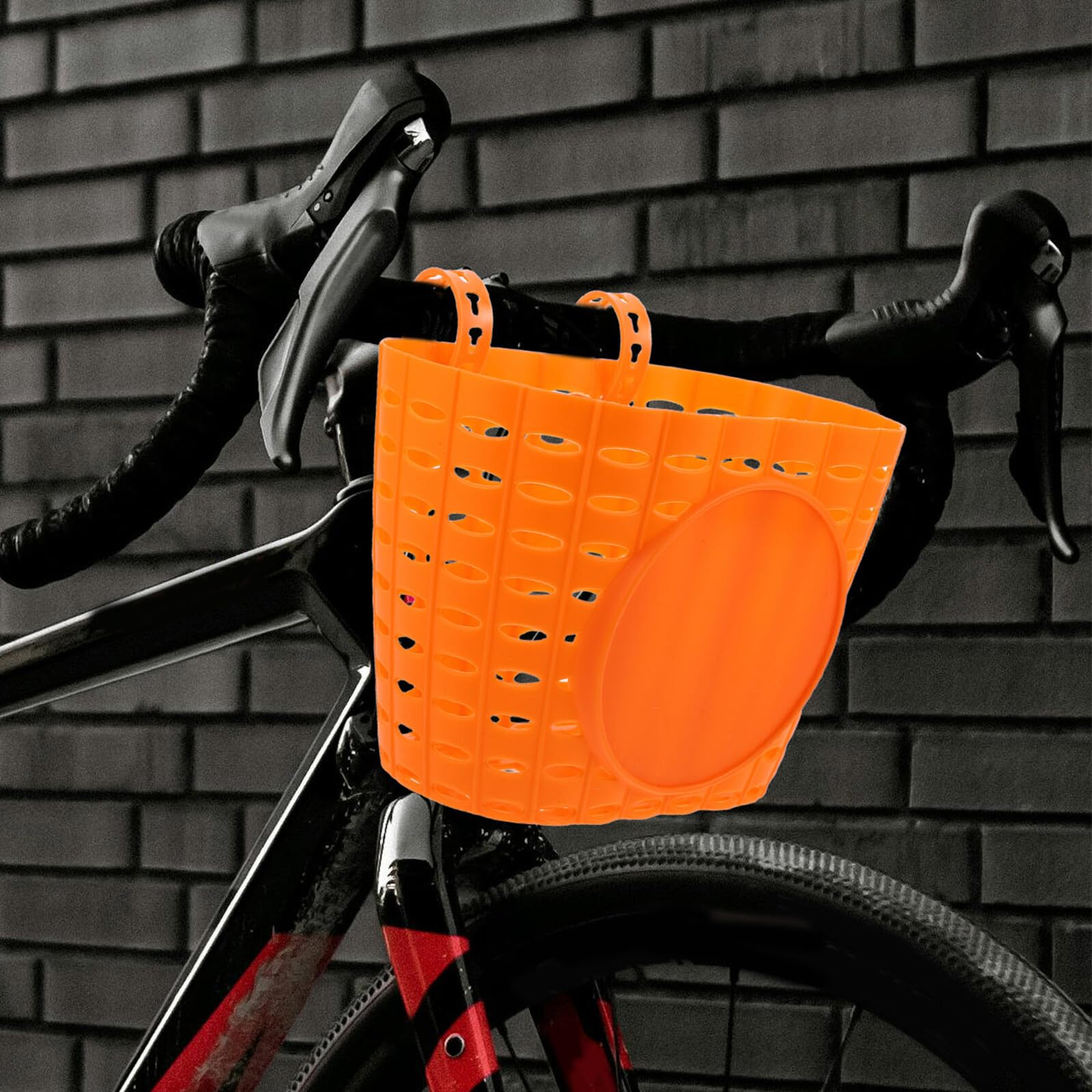 Cesta para Bicicleta Infantil de Plástico Naranja 2 Piezas para Manillar Multiusos para Bicicleta Patinete y Triciclo Ligera y Espaciosa para Juegos al Aire Libre y