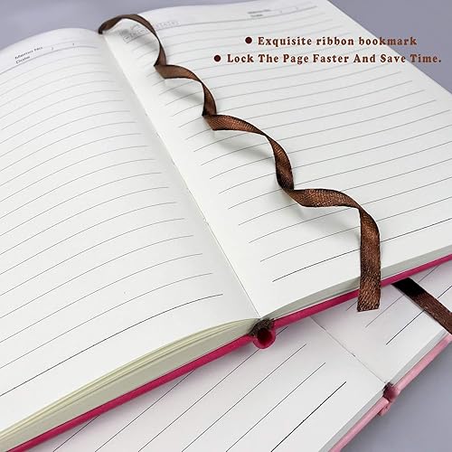 Miniatura 2 de Initial heart Cuaderno de negocios de tapa dura gruesa con hilo de coser, tamaño A5, 5.8 x 8.3 pulgadas, páginas de líneas horizontales, 94 hojas y