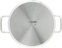 Vista 4 de Winco Olla de stock de acero inoxidable resistente con tapa, 8 cuartos de galón