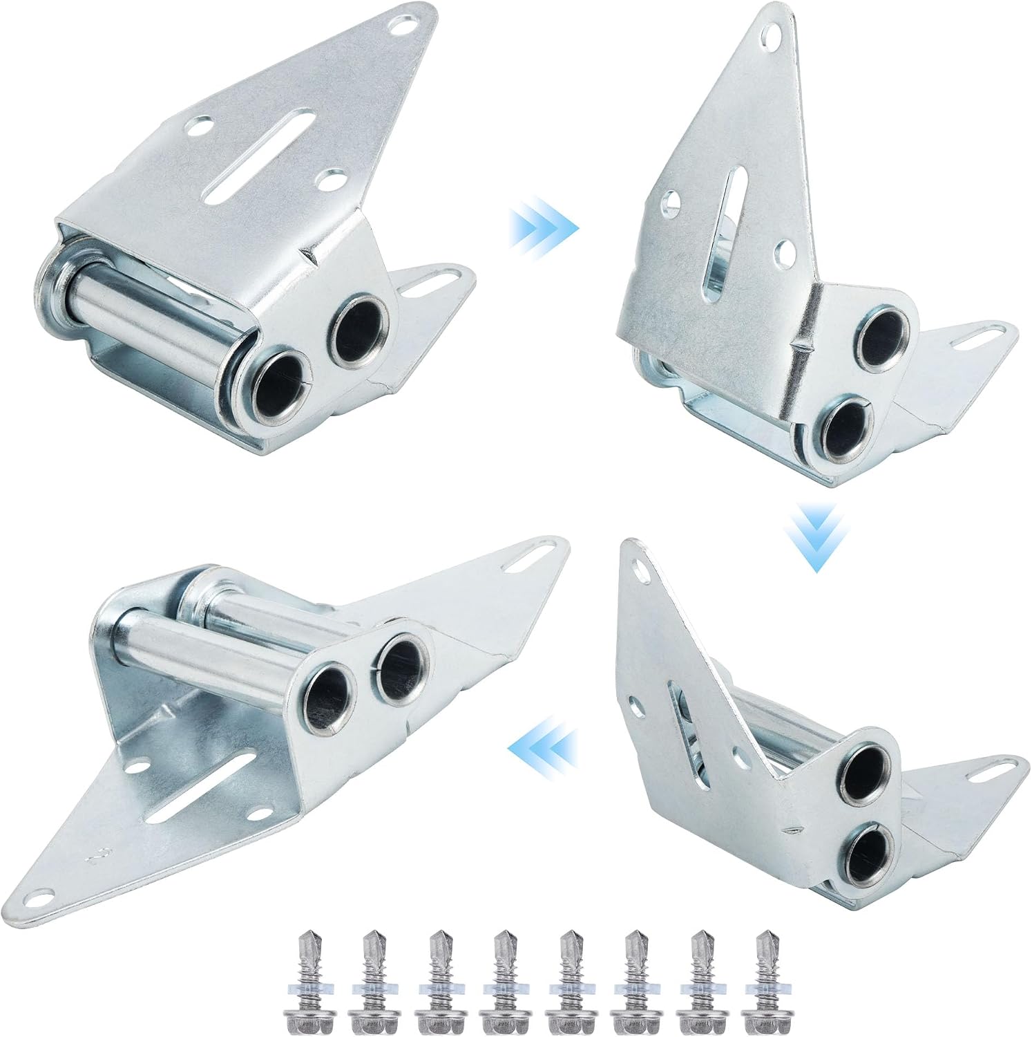 2-Pack #2 Garage Door Hinges, Heavy Duty 14 Gauge Galvanized Steel image 3