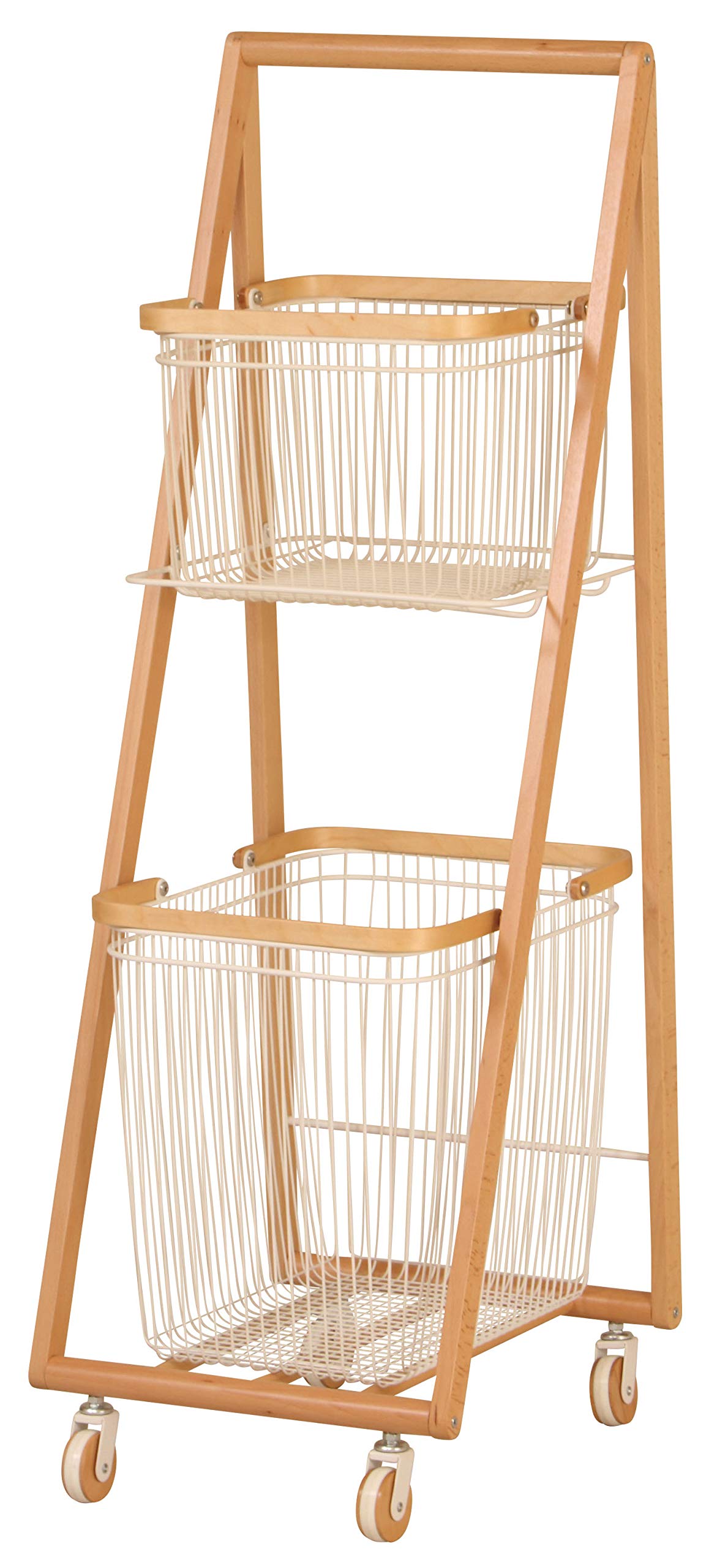 Mash マッシュ キャリーバスケットワゴンLサイズ LIV-CL2 (WH)