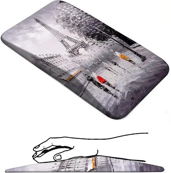 AIMSA Ergonomic Mouse Pad Wrist Rest Support, Thick Mousepad Upgraded Memory Foam, Pain Relief and Non-Slip PU Base for Home Office, Eiffel Tower