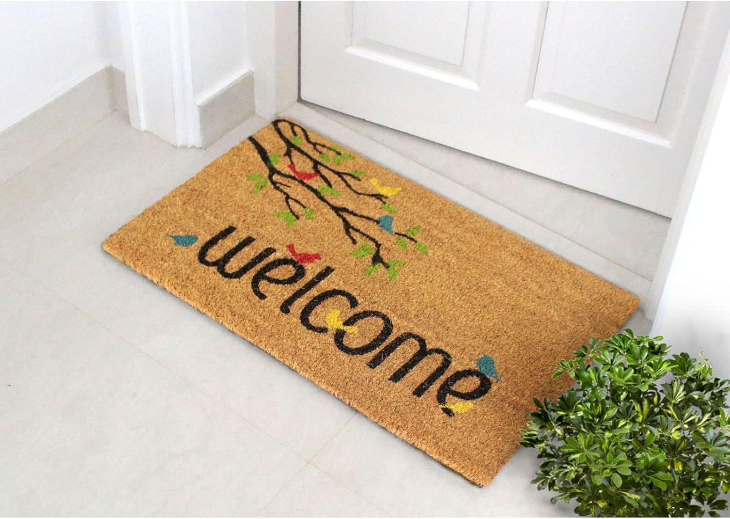 Rugsmith Multi Machine Tufted Welcome Birds Doormat,18" x 30"