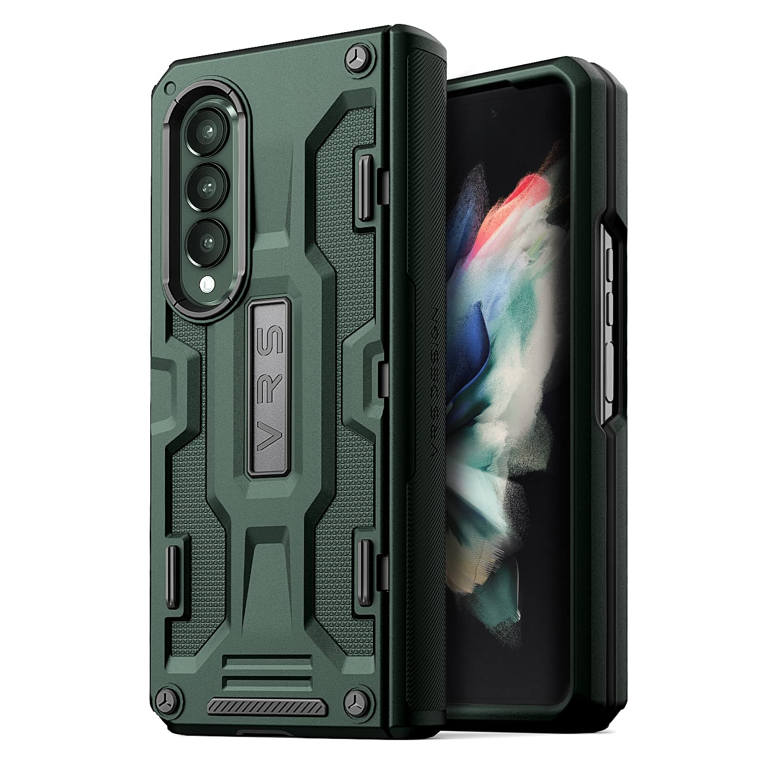 VRS DESIGNTerra Guard [Hinge Protection] designed for Samsung Galaxy Z Fold 3 5G case cover (2021) - Dark Green