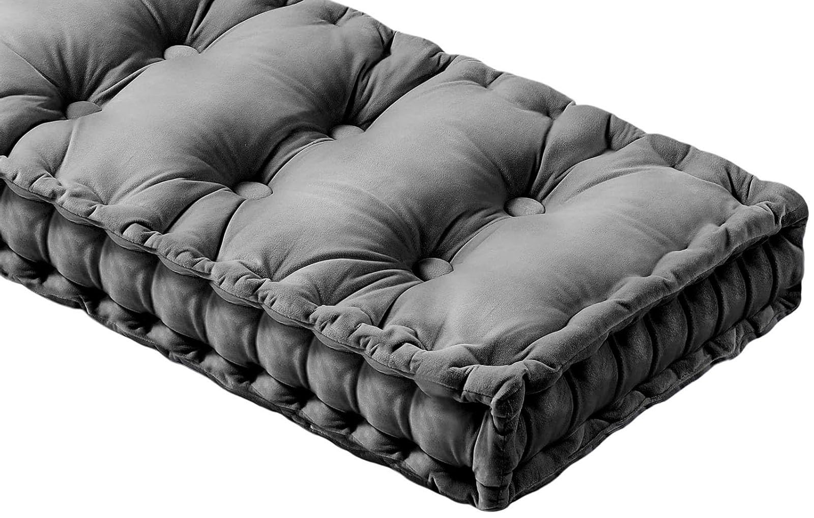 Coussin pour Banc 180/160/150/120/110cm, Coussins De Banc 1/2/3 Places Exterieur Intérieur Coussin Velours D'assise Salon De Jardin Matelas Assise Dossier(Gris foncé,60x30x10cm)
