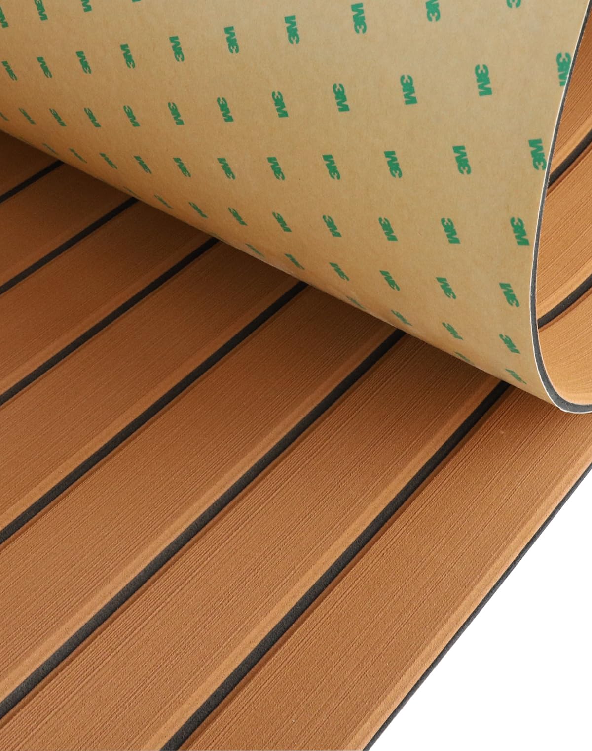 Hjdeck Boat Flooring EVA Foam Boat Decking with 3M Self-Adhesive Backing, Boat Foam Flooring Marine Carpet Faux Teak Sheet for Yacht Fishing Boat
