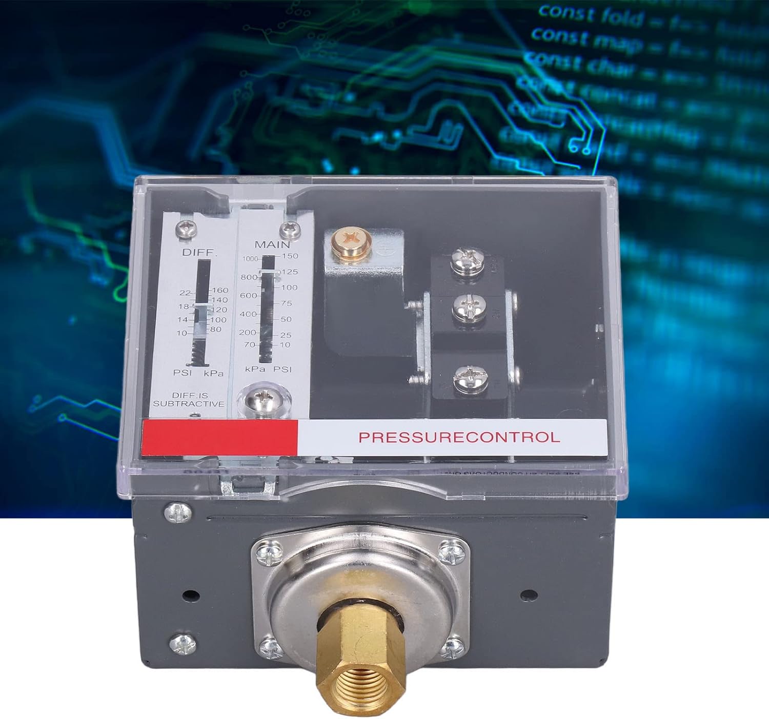 225psi Pressure Switch for Boiler Water Tower Systems, Pressure Controller with NPT 1/4-18 Thread Connection for Reliable Water Pressure Regulation in Water Applications