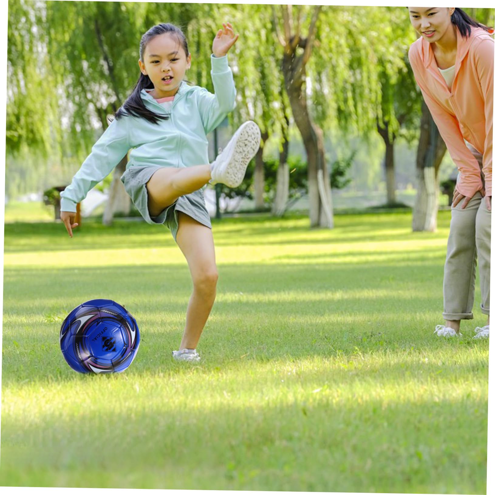 VICASKY Pallone da Calcio N 5 in PVC Blu per Bambini e Toddler | Uso per Allenamento e Partita, Portatile Alta Elasticità, Finitura Resistente All'usura