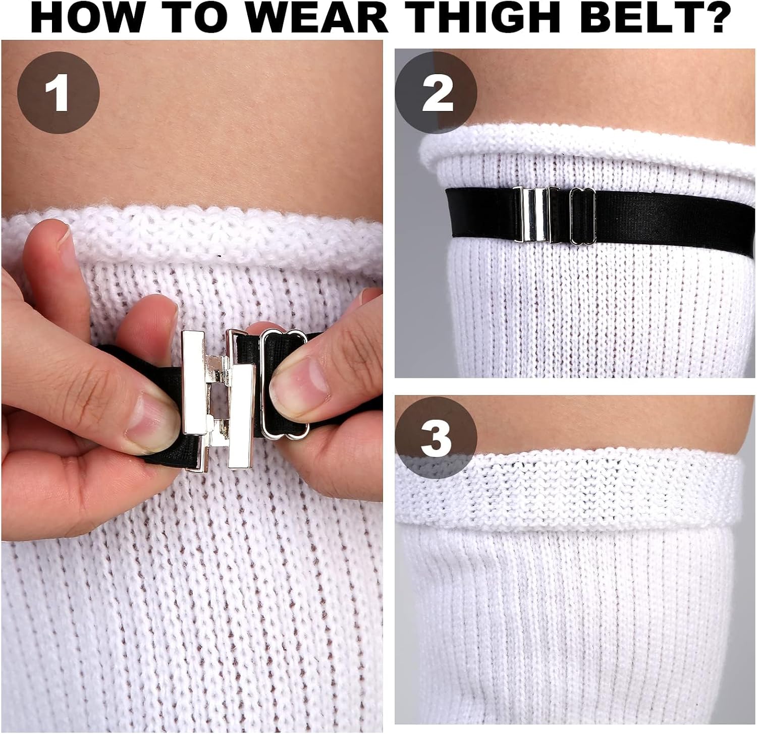 Neoviancia Women’s Garter Belts Plus Size, Adjustable High Elastic Garter Belt for Thick Thighs