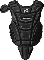 Champro Optimus MVP Chest Protector 12 Inch Black - Durable Catcher Gear with Energy Absorption & Custom Extensions