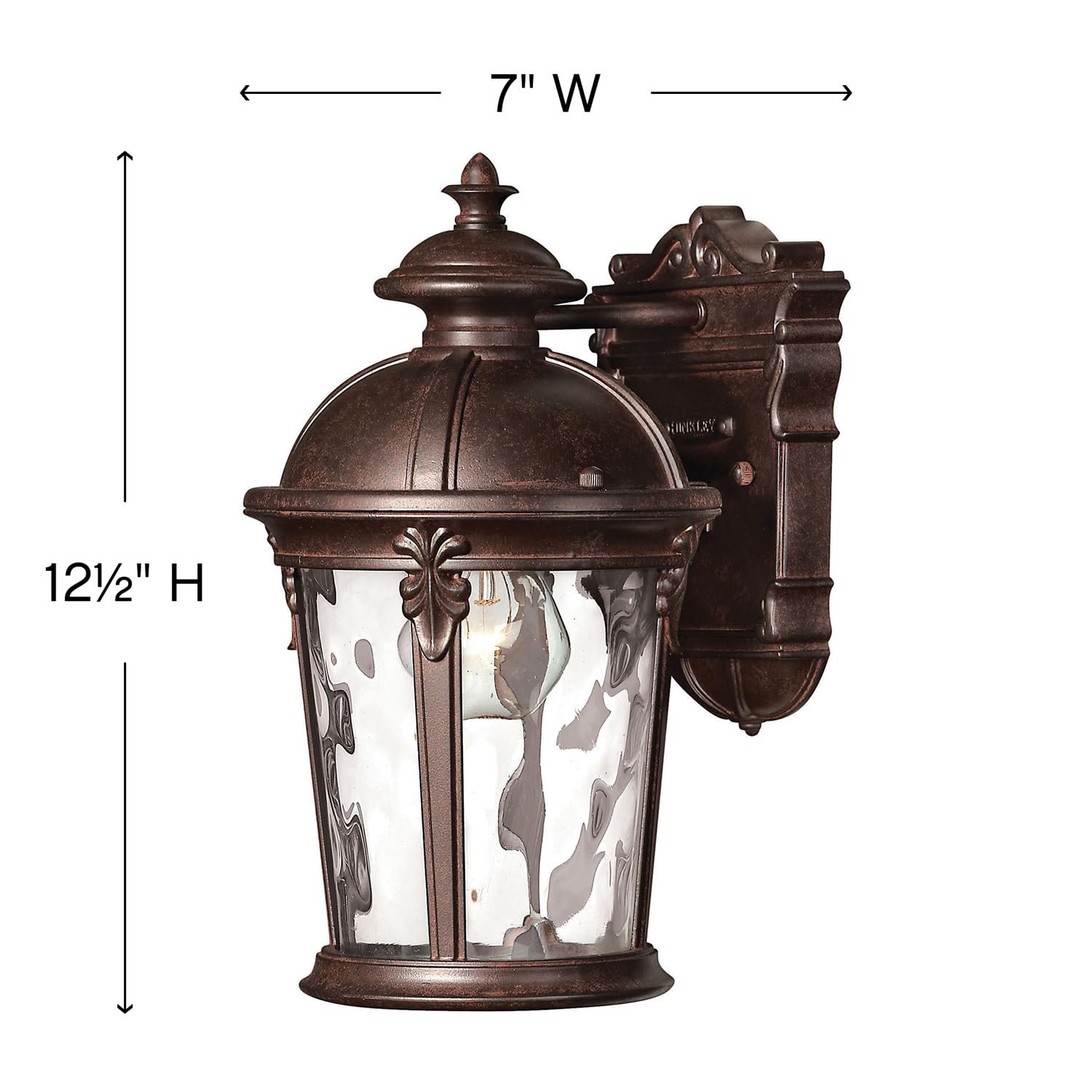 Hinkley Windsor Collection European Influence Extra Small Outdoor One Light Wall Mount, River Rock