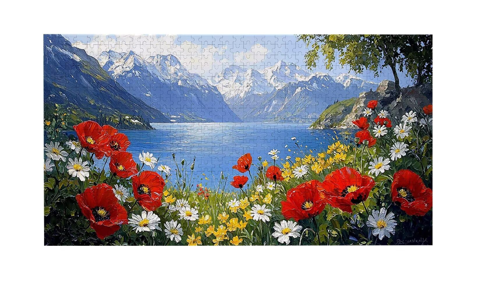 Puzzle dla dorosłych 1692 sztuk, puzzle krajobrazu jeziora, trudne, wymagające, puzzle idealnie pasują, napis na plecach, bez pudru, prezent dla seniorów (179x31cm) v377