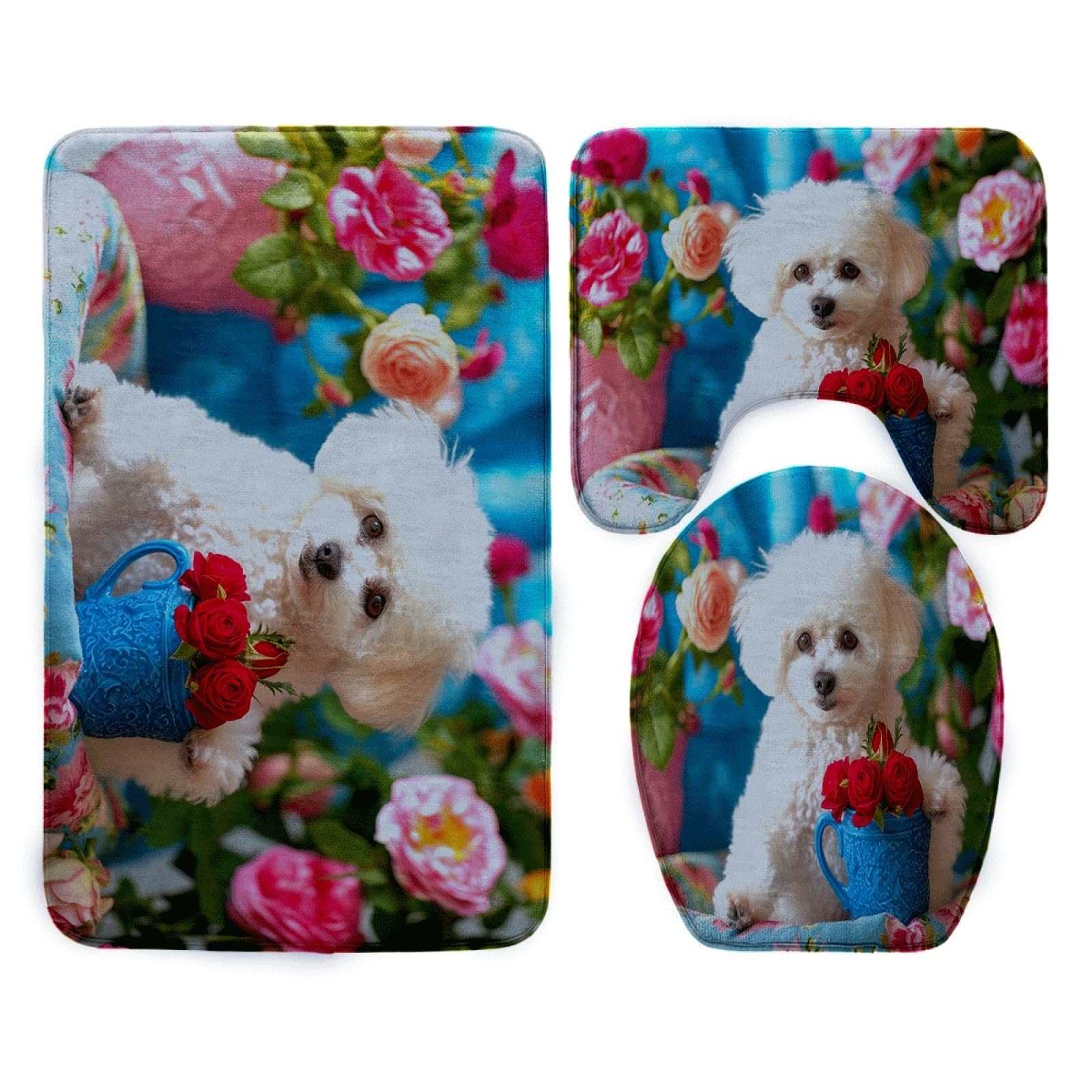 Tapis de bain antiderapant absorbant 3 pcs pour une toilette sécurisée