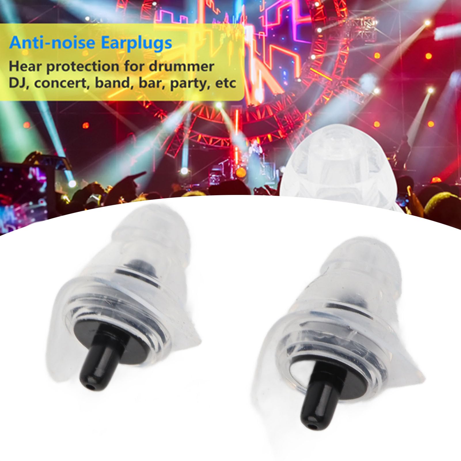 YWBL-WH Bouchons Oreille Silicone Réduction du Bruit 27dB Protection Auditive pour Concert Musicien DJ Bruit Fort Confort