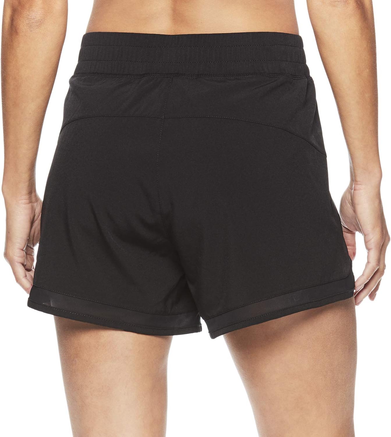 Gaiam Women's Warrior Yoga Short - Bike & Running Activewear Shorts - 3 Inch Inseam - Black Mesh Short, X-Large