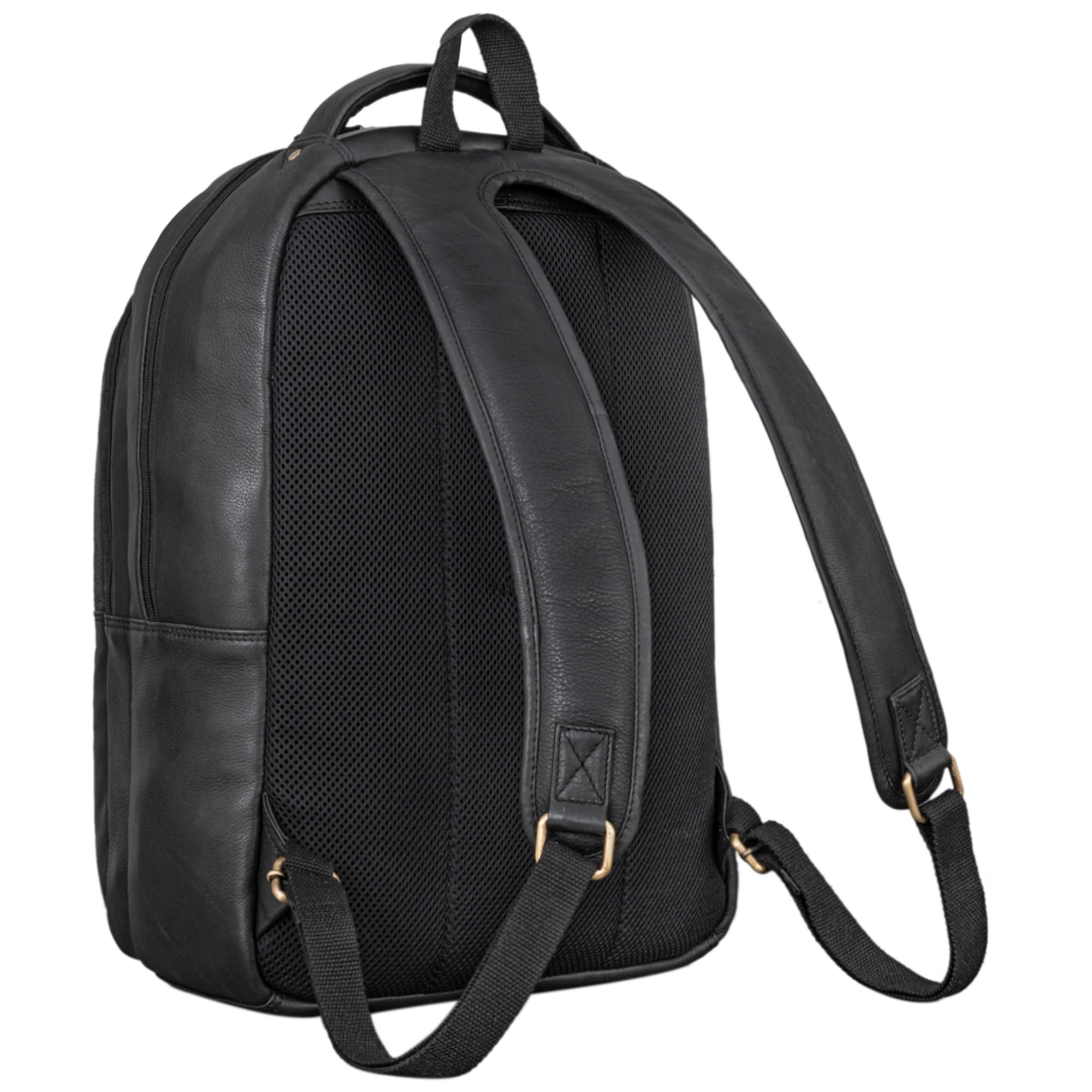 STILORD Keno Leder Rucksack mit Laptopfach 15,6 Zoll Business Rucksack Herren und Damen Bürorucksack Lederrucksack Office Bag Leder Farbe:schwarz