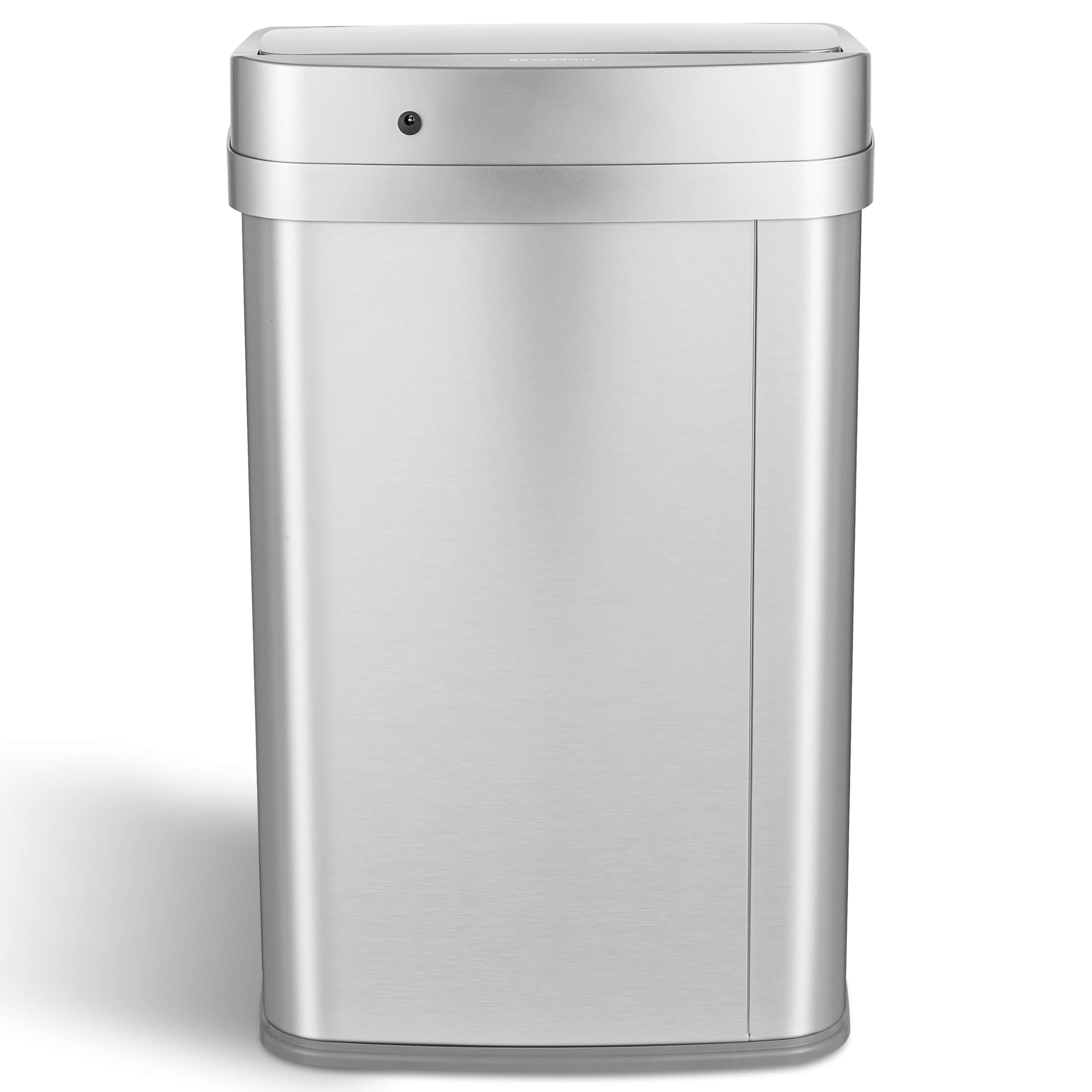Automatic Motion Sensor Kitchen Trash Can Stainless Steel Garbage Bin Touchless Soft Close Lid UV Ozone Odor Neutralizer
