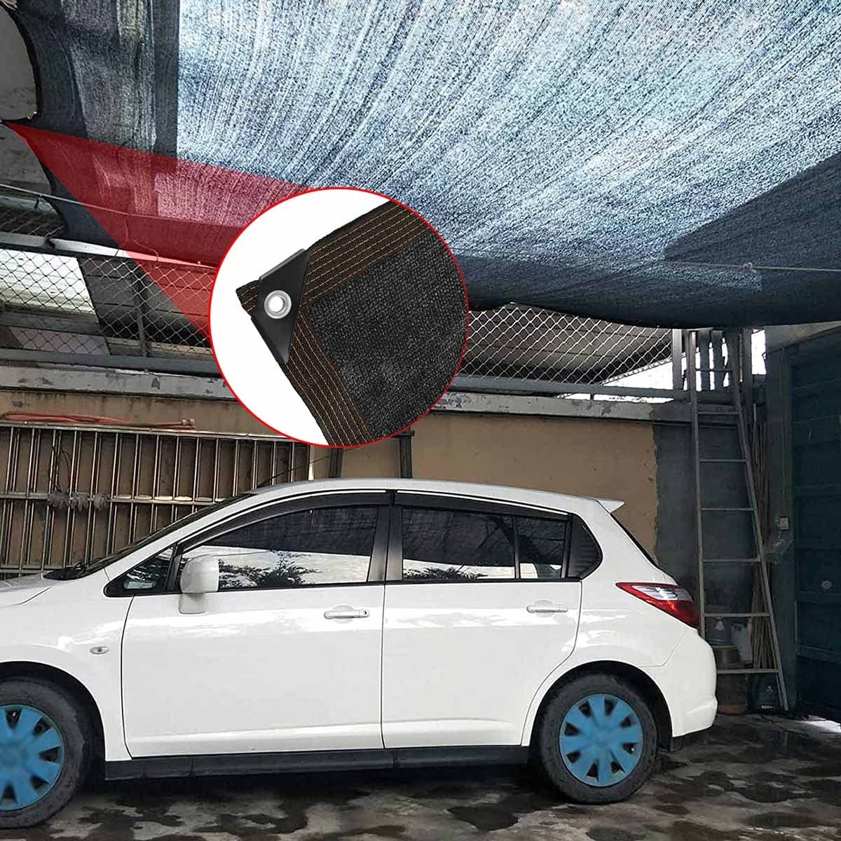 Zwarte kas schaduwnet 3 x 4 m 90% UV-bestendig zonnescherm schaduwdoek voor tuin bloem plant doorvoertules inbegrepen