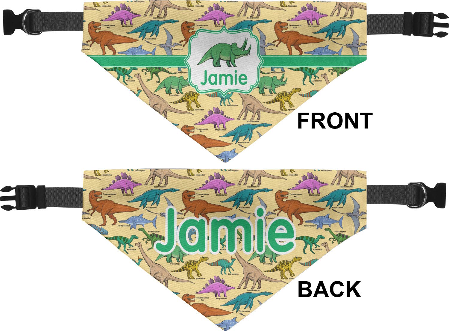 RNK Shops Personalized Dinosaurs Dog Bandana - Large