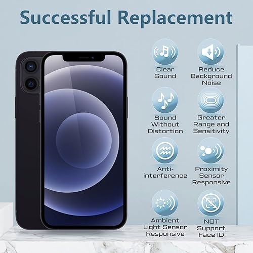 Miniatura 4 de Para iPhone 12 Auricular Altavoz Frontal Reemplazo para iPhone 12 Pro Reparación OEM 6.1 "Parte del oído con Sensor de Proximidad Sensor de Luz