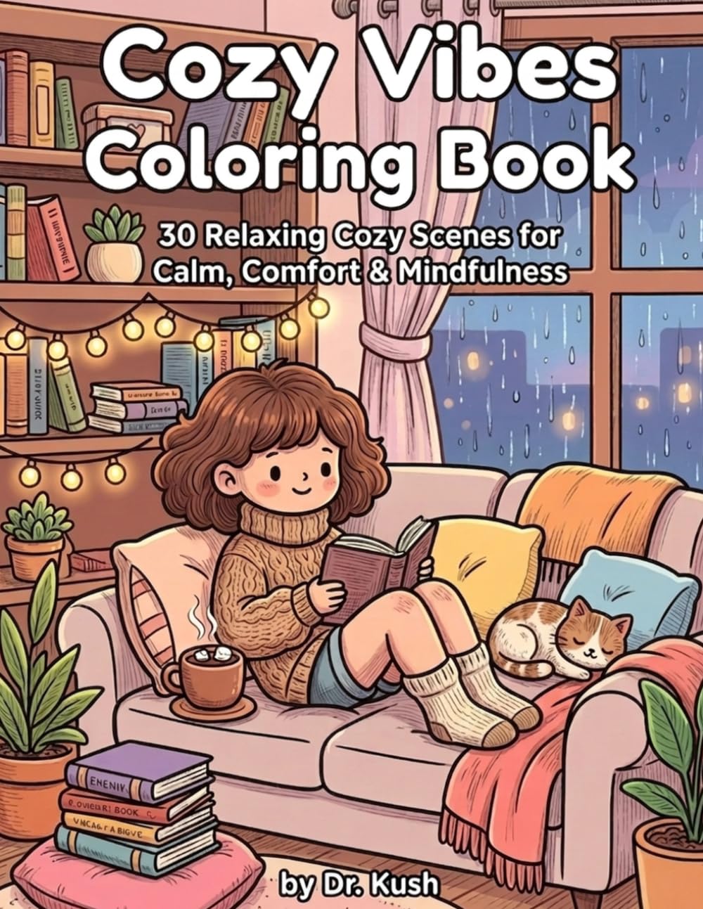 Cozy Vibes Coloring Book: 30 Relaxing Cozy Scenes for Calm, Comfort & Mindfulness