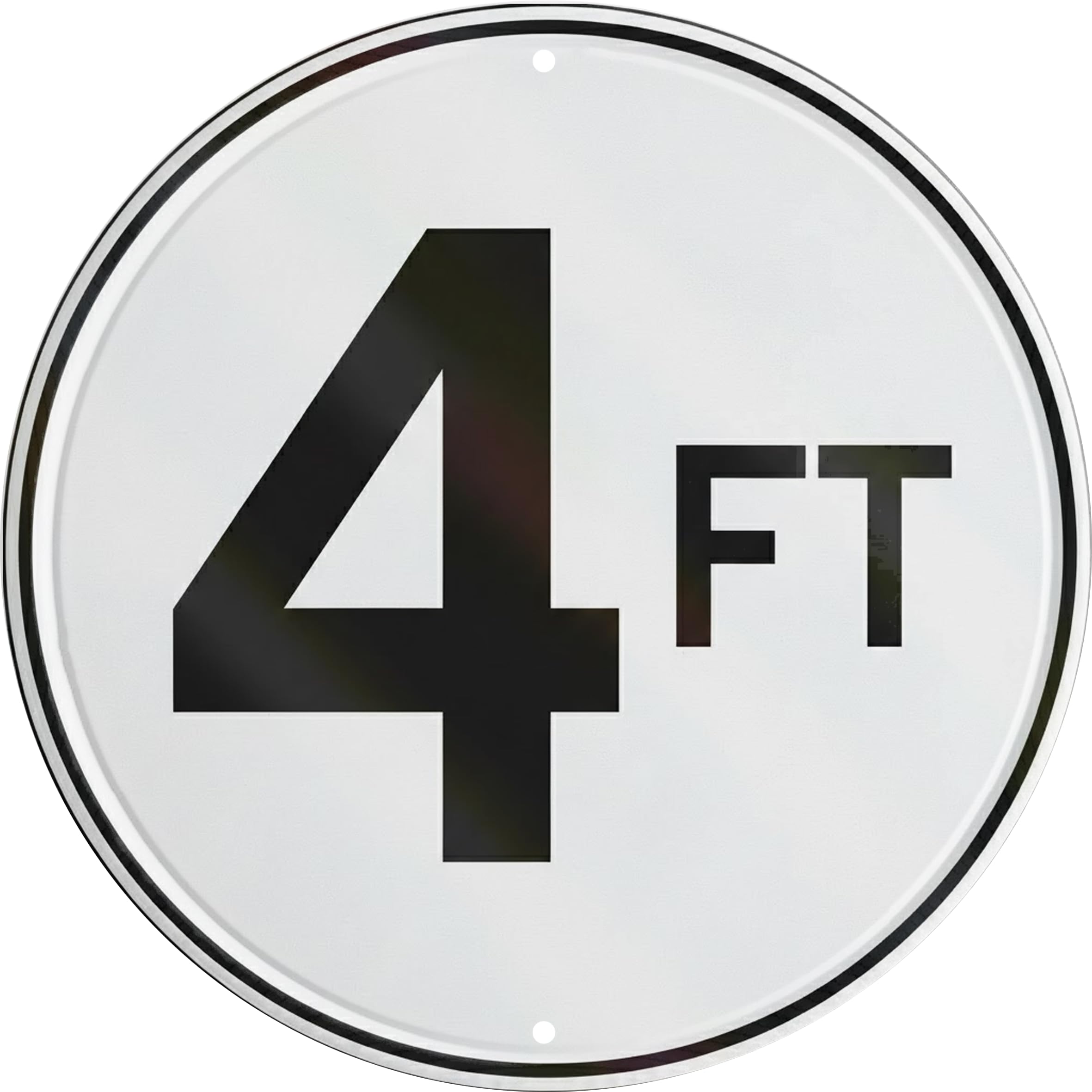 4ft Metal Sign 8x8in Round Measurement Plaque for Garage Wall Decor Gift