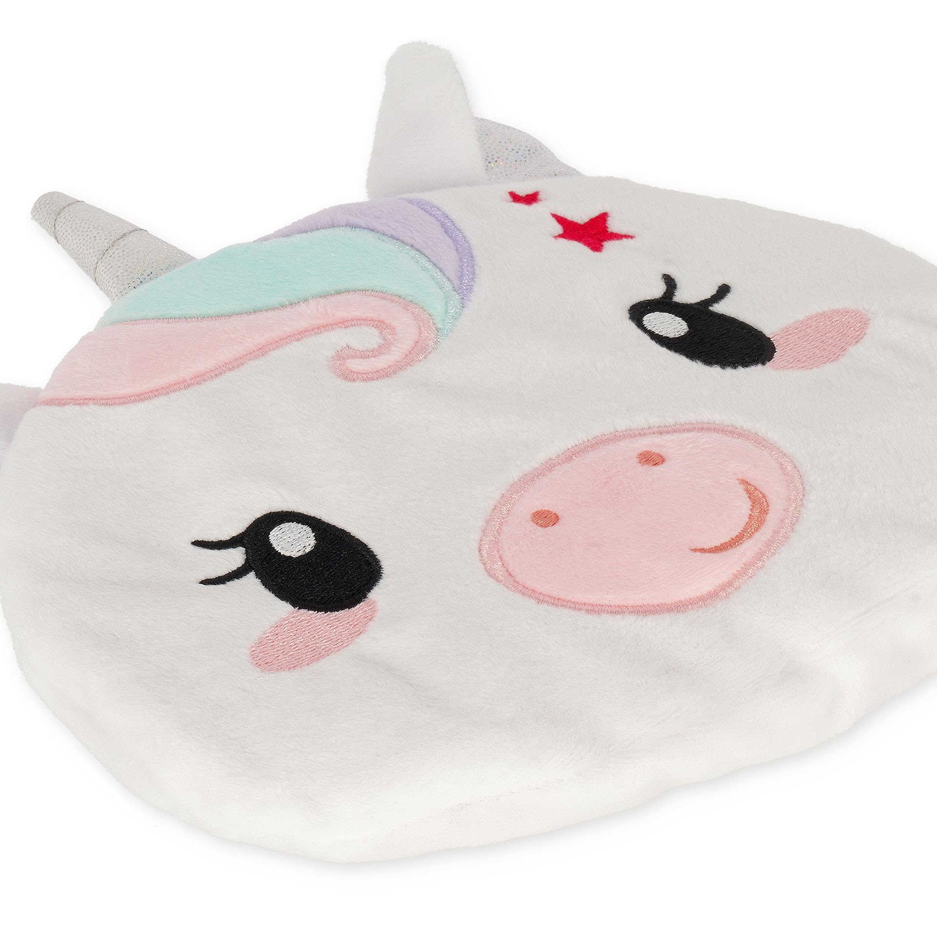 Legami - Mini Cojín Térmico con Semillas de Lino, Warm Cuddles, de Semillas de Lino, Perfume de Lavanda, Poliéster y Algodón, Da Relax, Tema Unicorn, Uso en Microondas o Nevera, 18x19x2.5 cm