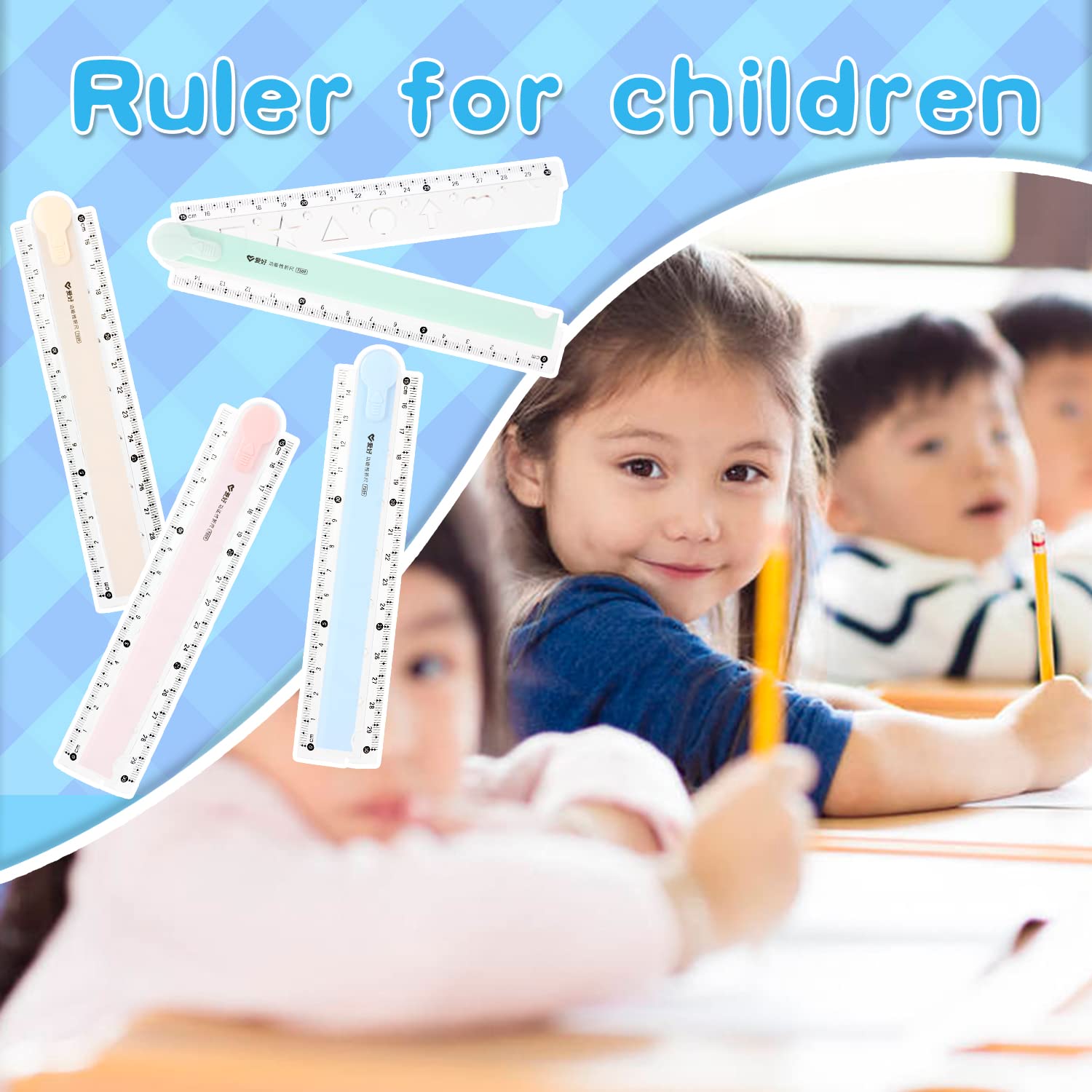 Lot De 4 Règles Écoliers 30cm Transparentes - Multicolores Avec Prise Ergonomique - Fournitures Scolaires