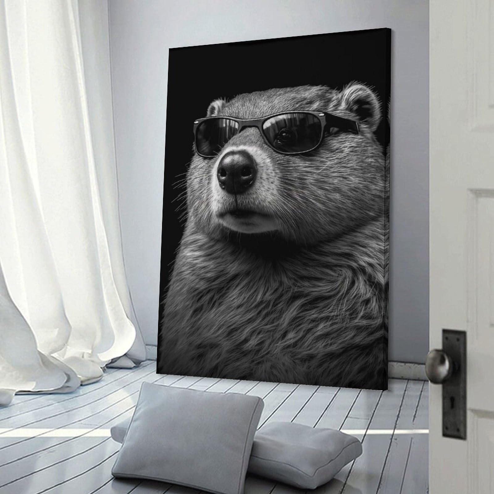 Junmoney Decorative Wall Artwork Portrait of A Beaver, 20x30inch(50x75cm), for Living Room, Lounge Or Sitting Room, Modern Wall Decor for Cosy Interiors