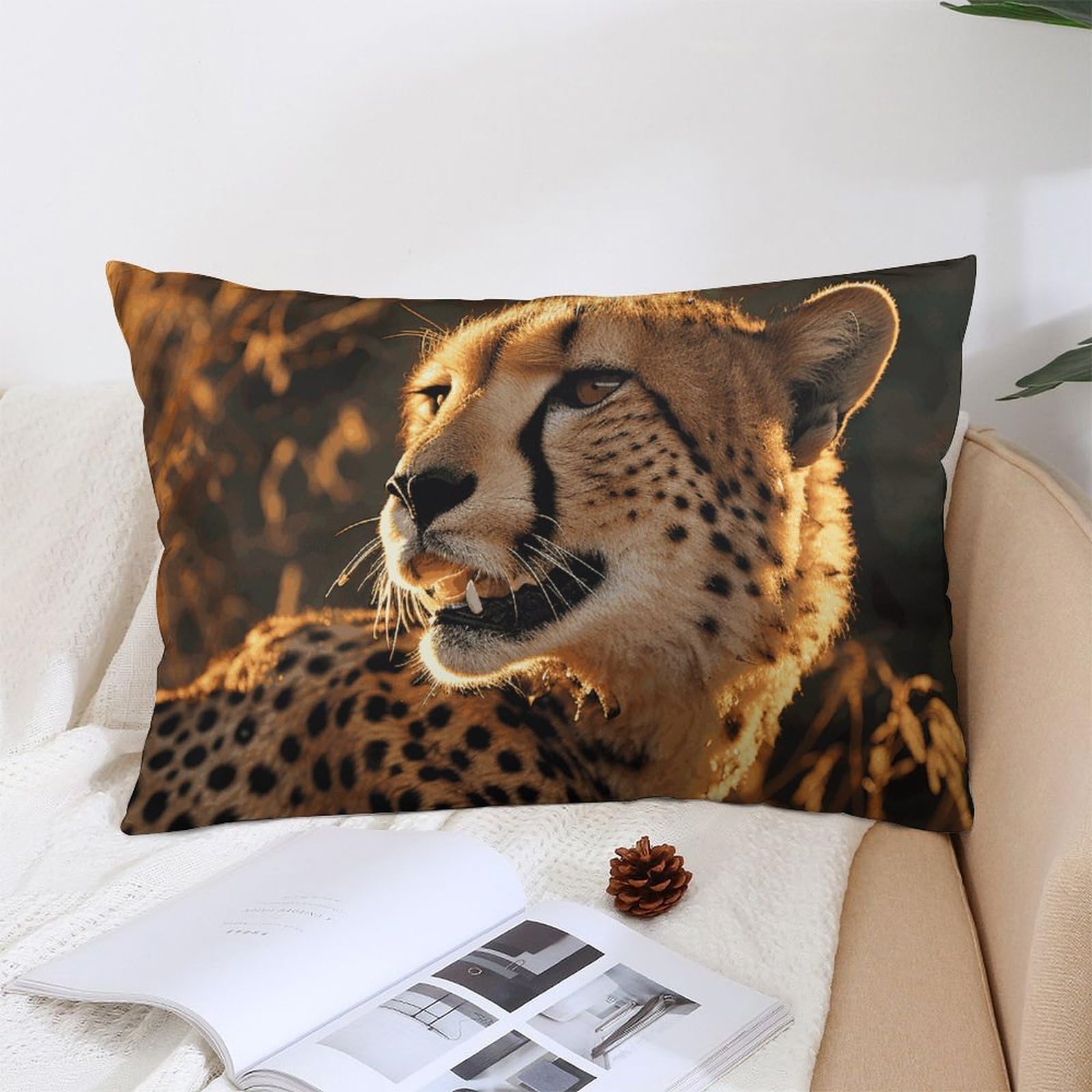 NTVOWPZO Decoration Throw Pillow Covers 12 "x20 Pillowcases Covers Cheetah Soft Pillowcases Modern Farmhouse Home Decor Sofa Cushions Covers for Couch Bed Living Room