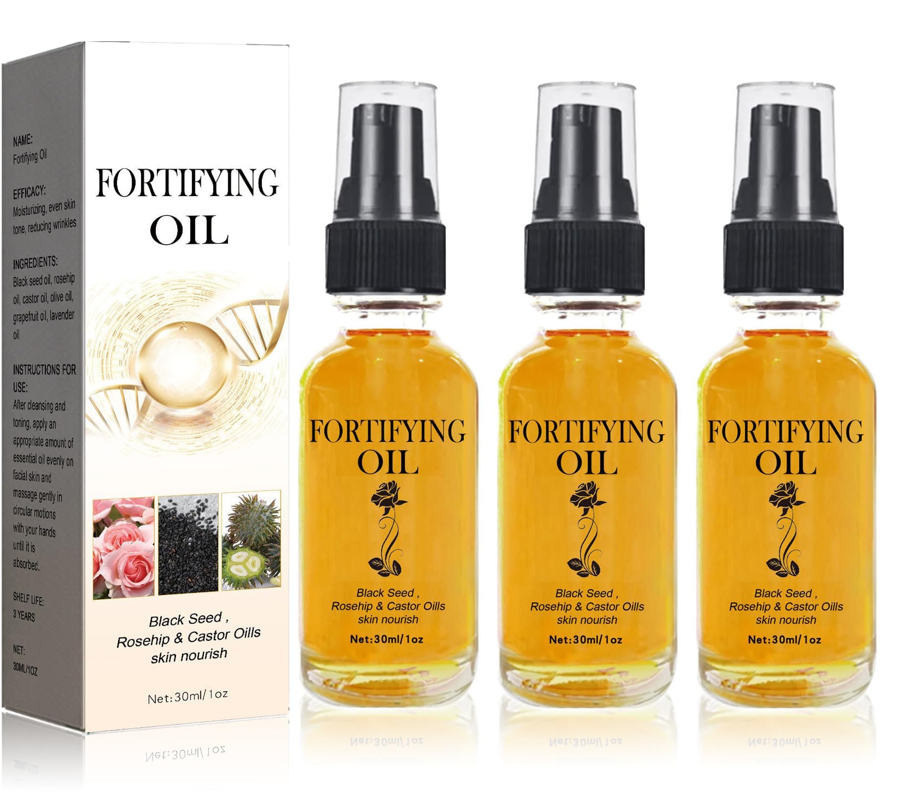 Sponsored Ad – GYORI 3 Pcs Lilinas Castor Oil Black Seed Oil Rosehip Oil Face Serum, Lalenas Oil For Face Castor Blackseed Rosehip Serum, Organic Natural Face Oil Anti-Aging Serum, Natural Skincare