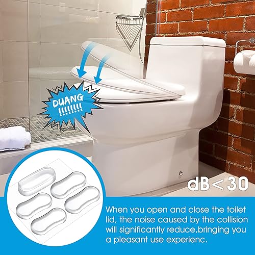 Miniatura 3 de Juego de 20 parachoques universales para asiento de inodoro, tapa de goma de silicona para fijación de bidé con adhesivo fuerte, repuesto para