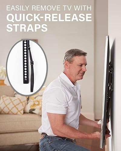 Miniatura 6 de SANUS Soporte de pared para TV de perfil bajo para televisores de 40 a 80 pulgadas - Soporte universal de pared fijo para TV, perfil delgado de 1