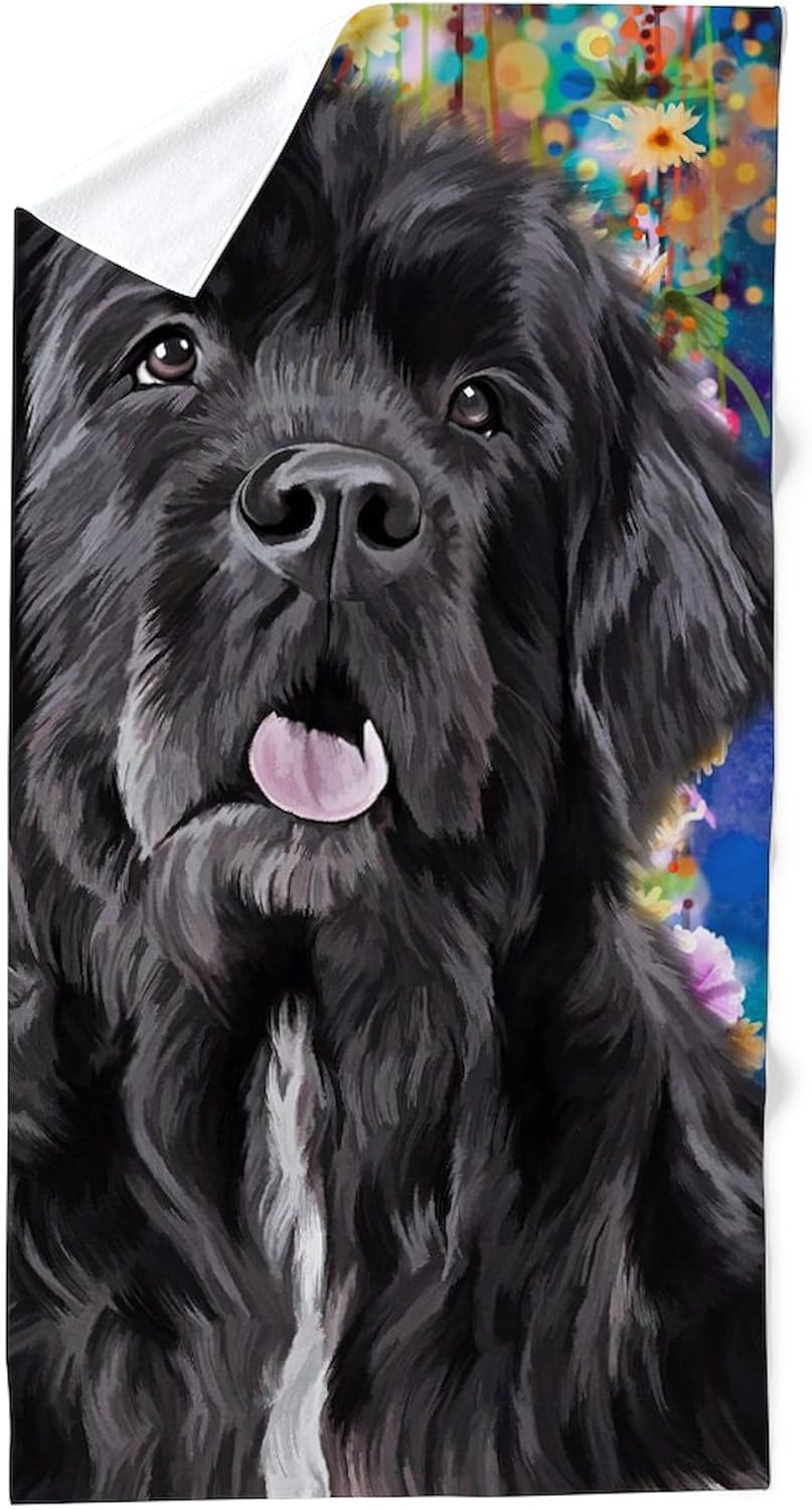 CafePress Newfoundland Painting 30"x60" Absorbent Cotton Back, Soft Beach, Pool Towel