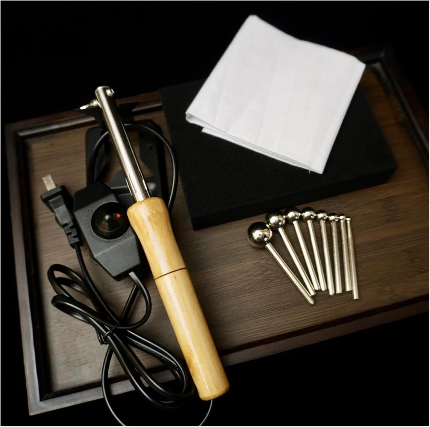 Electric Fabric Flower Making Tools Set, Adjustable Temperature DIY Artificial Flower Soldering Iron, Fake Flower Maker Kit for Craft Lovers
