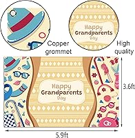 Vista 3 de Sunwer Telón de fondo para cabina de fotos del día de los abuelos, decoración de fiesta, escuela, aula, decoración de fondo para colgar en la pared