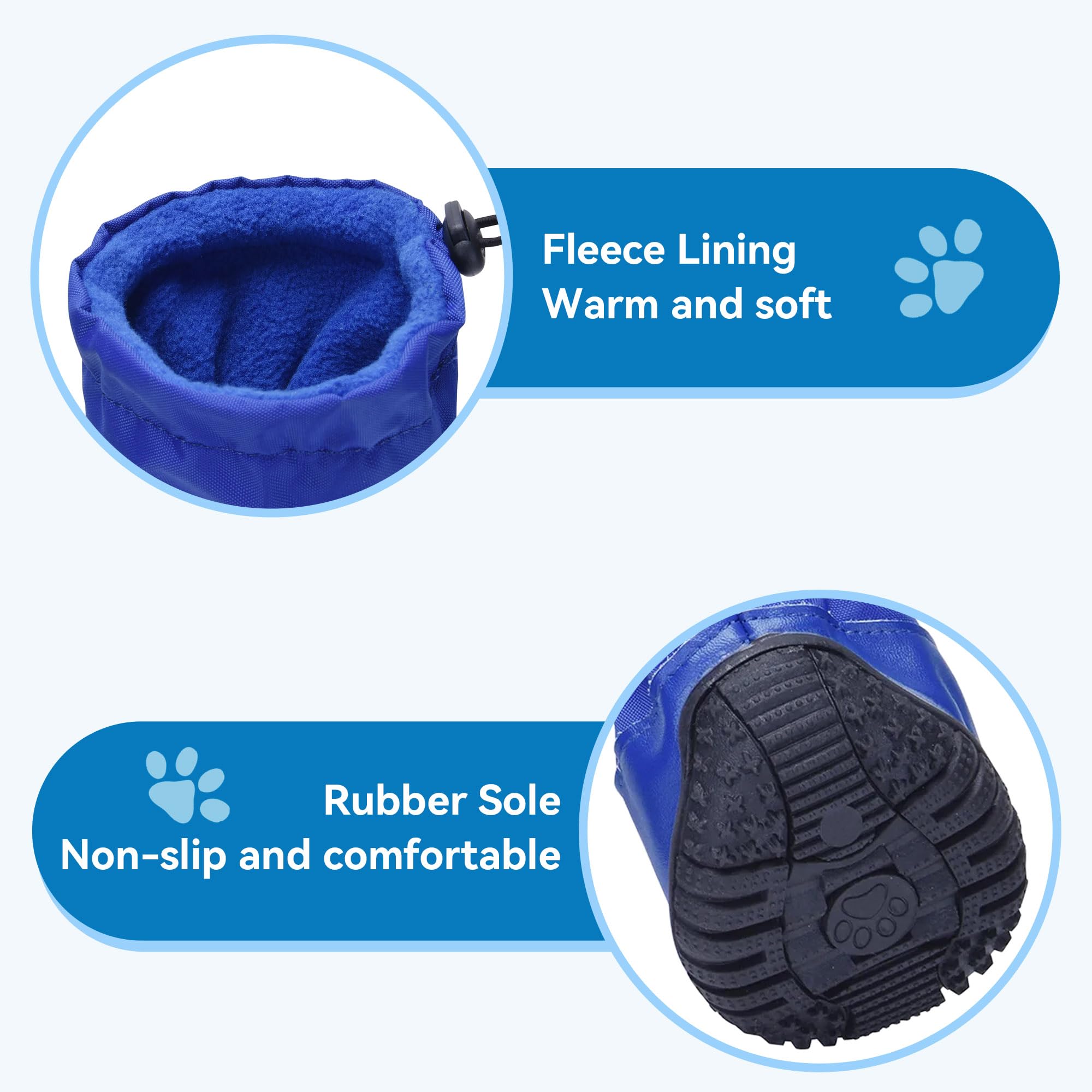 Hipaw Waterproof Dog Shoes for Medium Large Dogs, Durable Nonslip Rubber  Sole Paw Protectors for Winter Snow Rain Hiking, Dog Rain Boots with ...