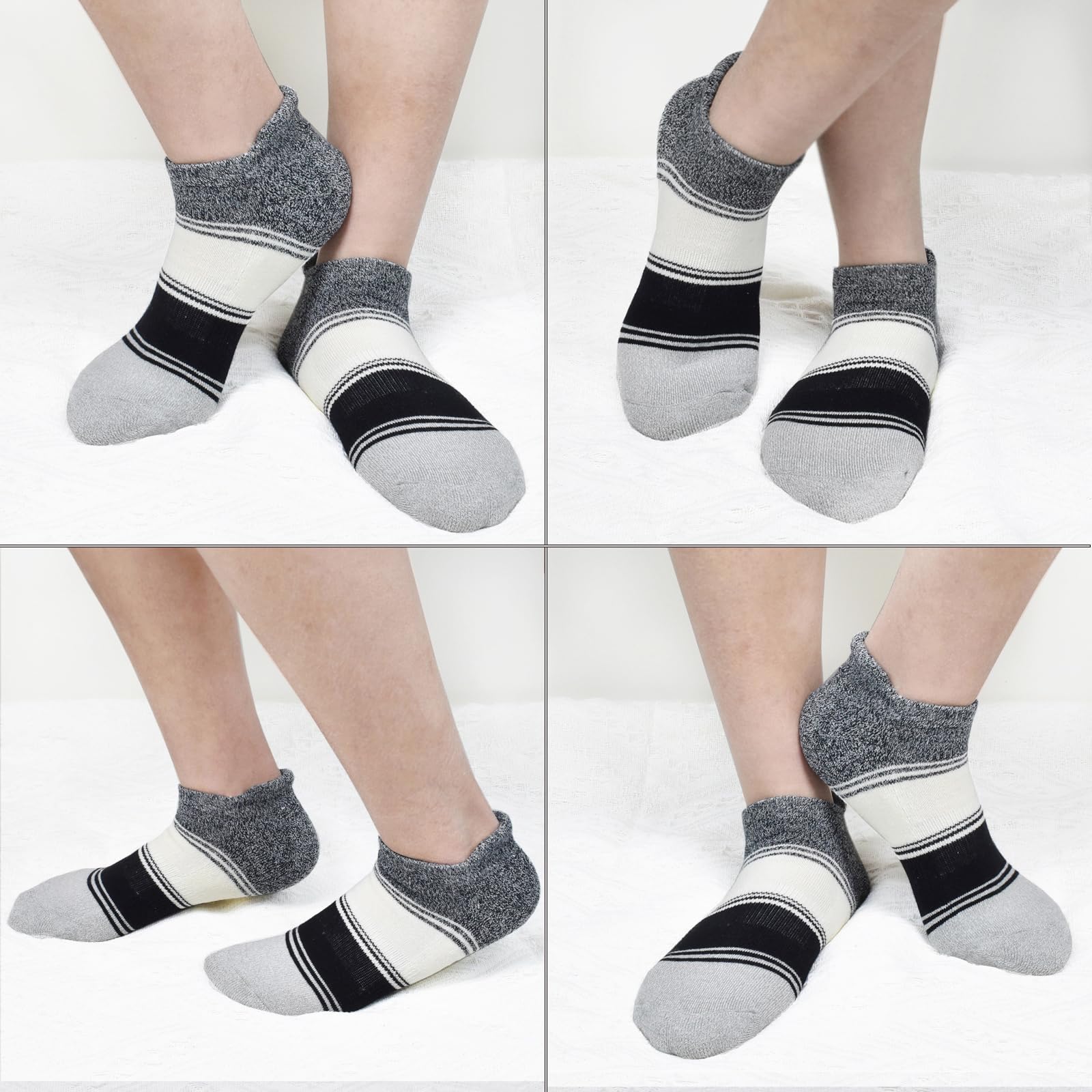 Calcetines deportivos de algodón para mujer, de corte bajo, acolchados, transpirables, para correr, con lengüeta, de algodón, paquete de 6
